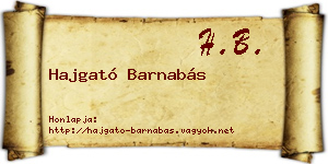 Hajgató Barnabás névjegykártya